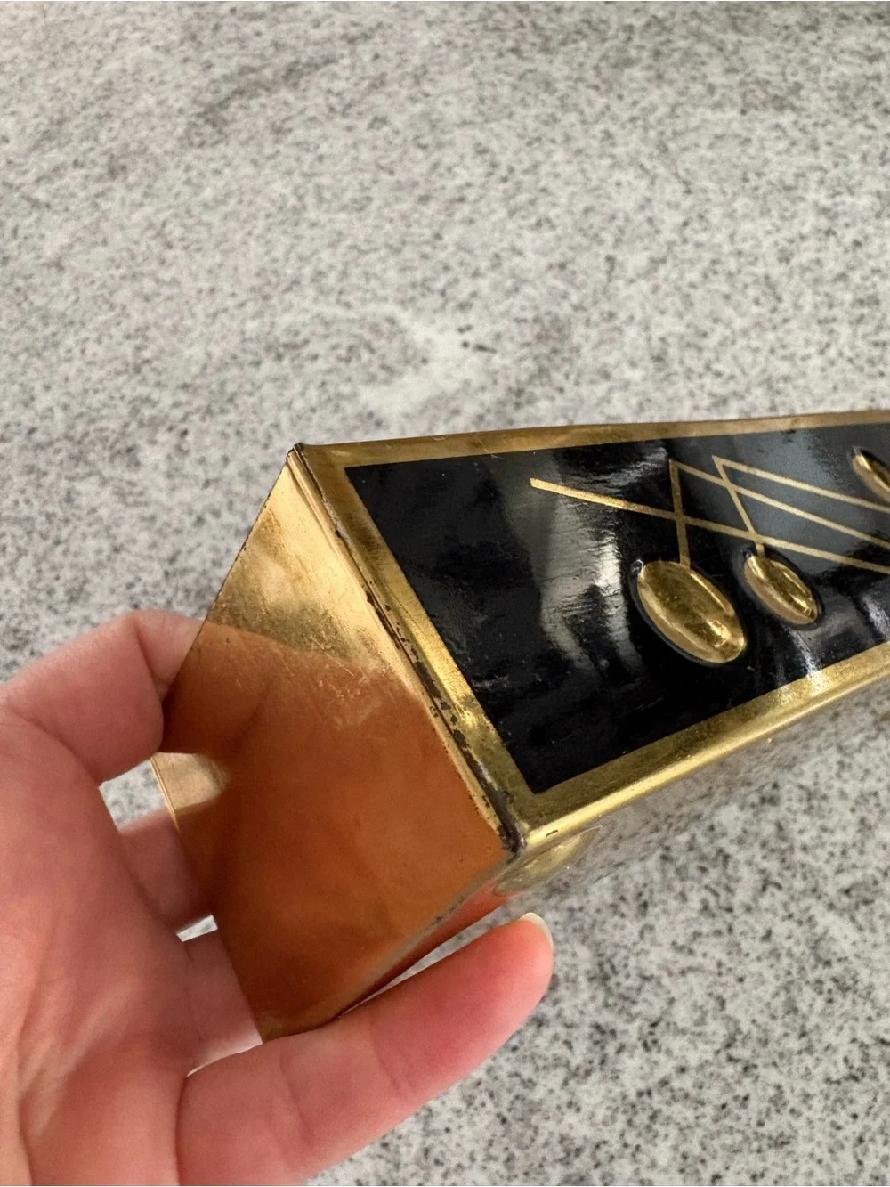 Vintage mid century atomic desk organizer brass box container decor